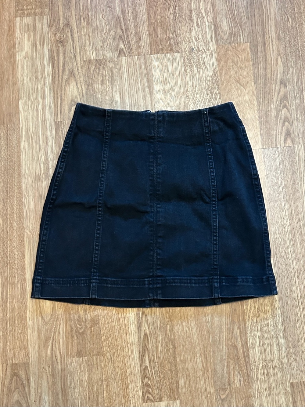 Black Denim Mini Skirt